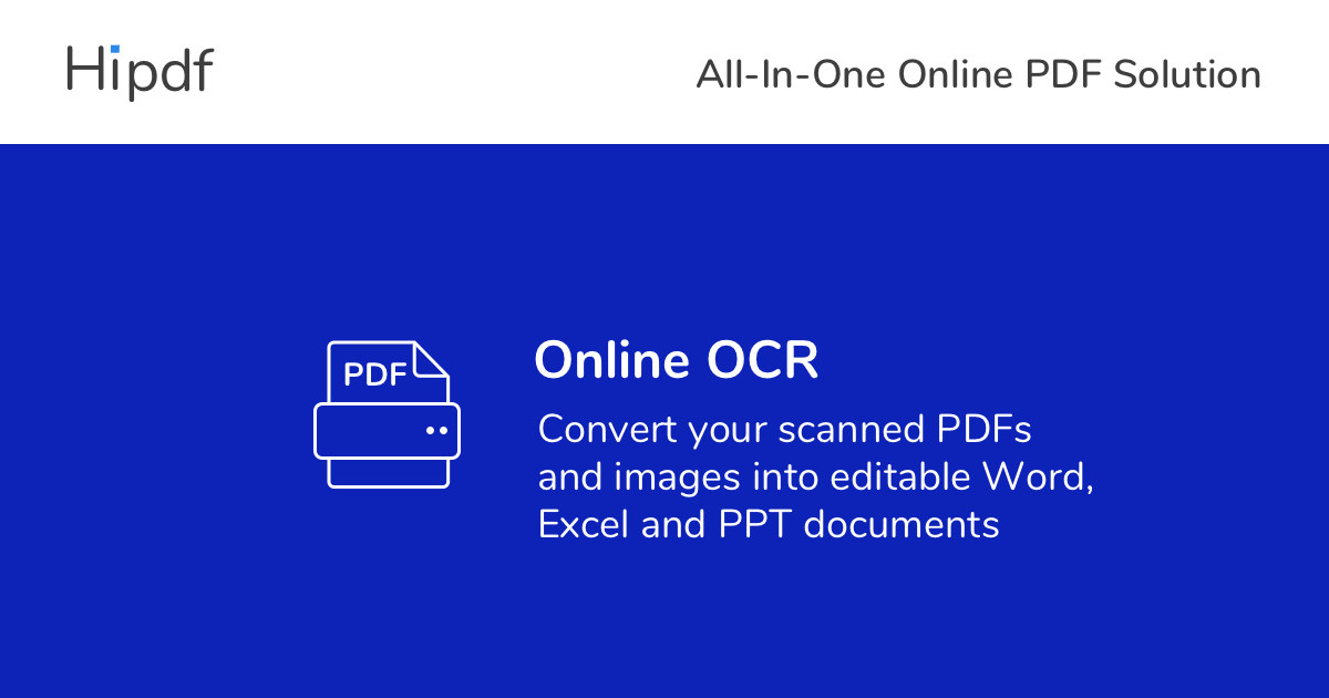 Violeta Pisoteando Desilusión OCR en línea: convertir archivos PDF escaneados a Word - HiPDF